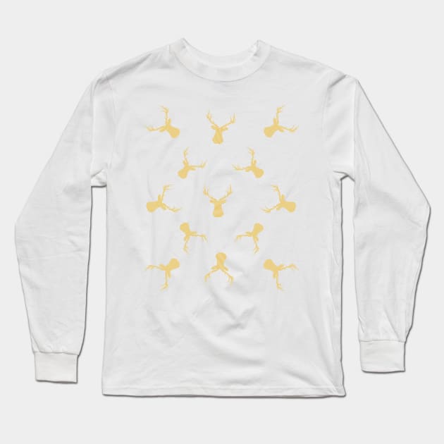 Deer pattern - beige. Long Sleeve T-Shirt by kerens